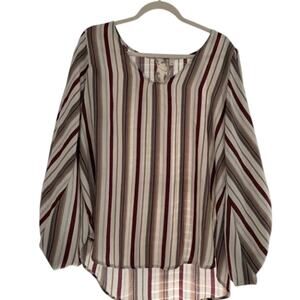 Blu Pepper Striped Tunic Blouse NWOT - Women's Large